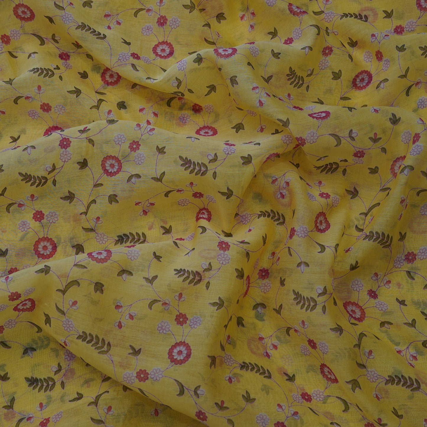 Sunflower Yellow Floral Digital Print Fabric