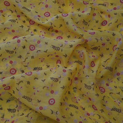 Sunflower Yellow Floral Digital Print Fabric
