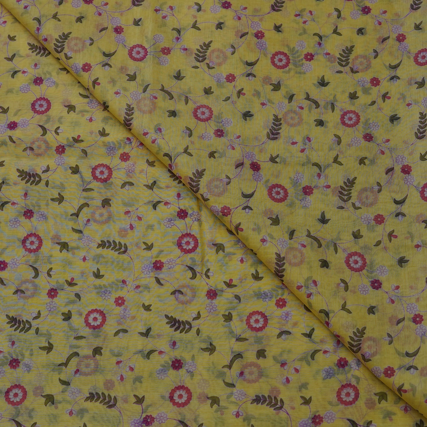 Sunflower Yellow Floral Digital Print Fabric