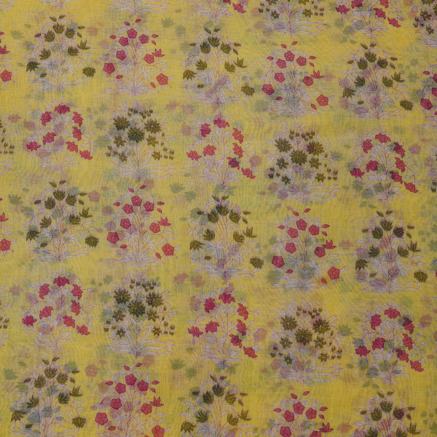 Beige Floral Buta Digital Print Fabric