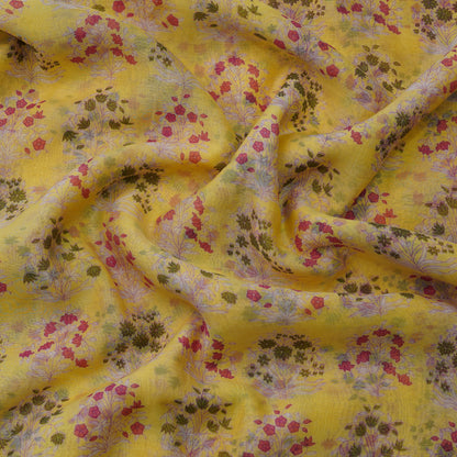 Beige Floral Buta Digital Print Fabric
