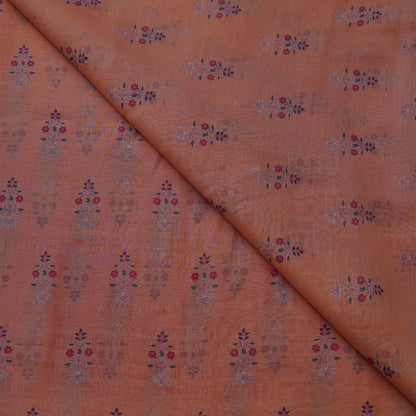 Rust Peach Floral Buti Digital Print Fabric