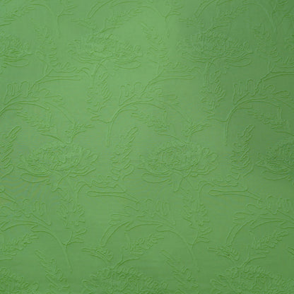 Lime Green Floral Embroidered Cotton Fabric.