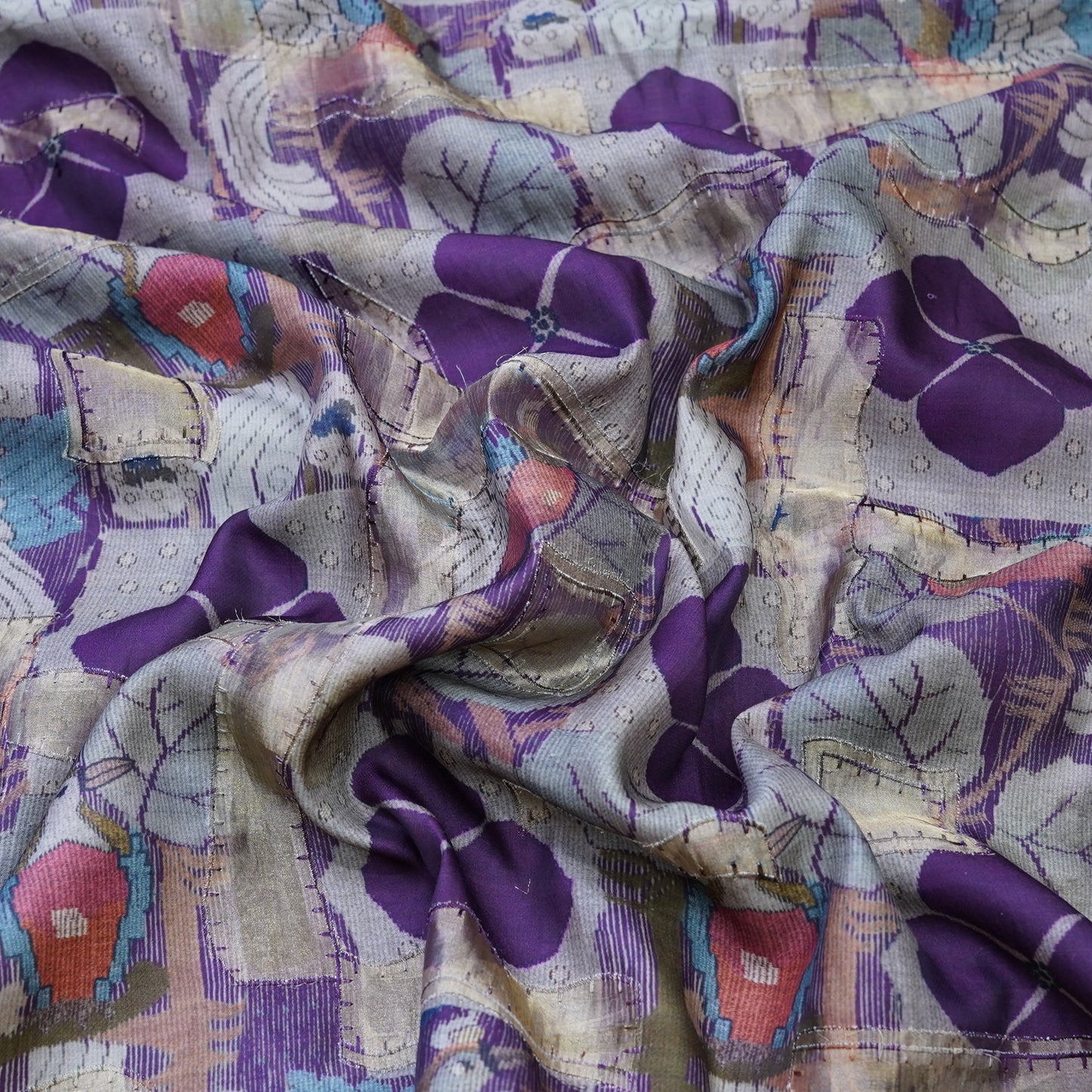 Royal Purple Moonga Printed Fabric