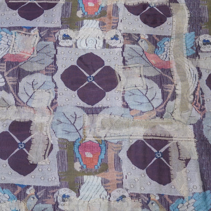 Deep Plum Moonga Printed Fabric