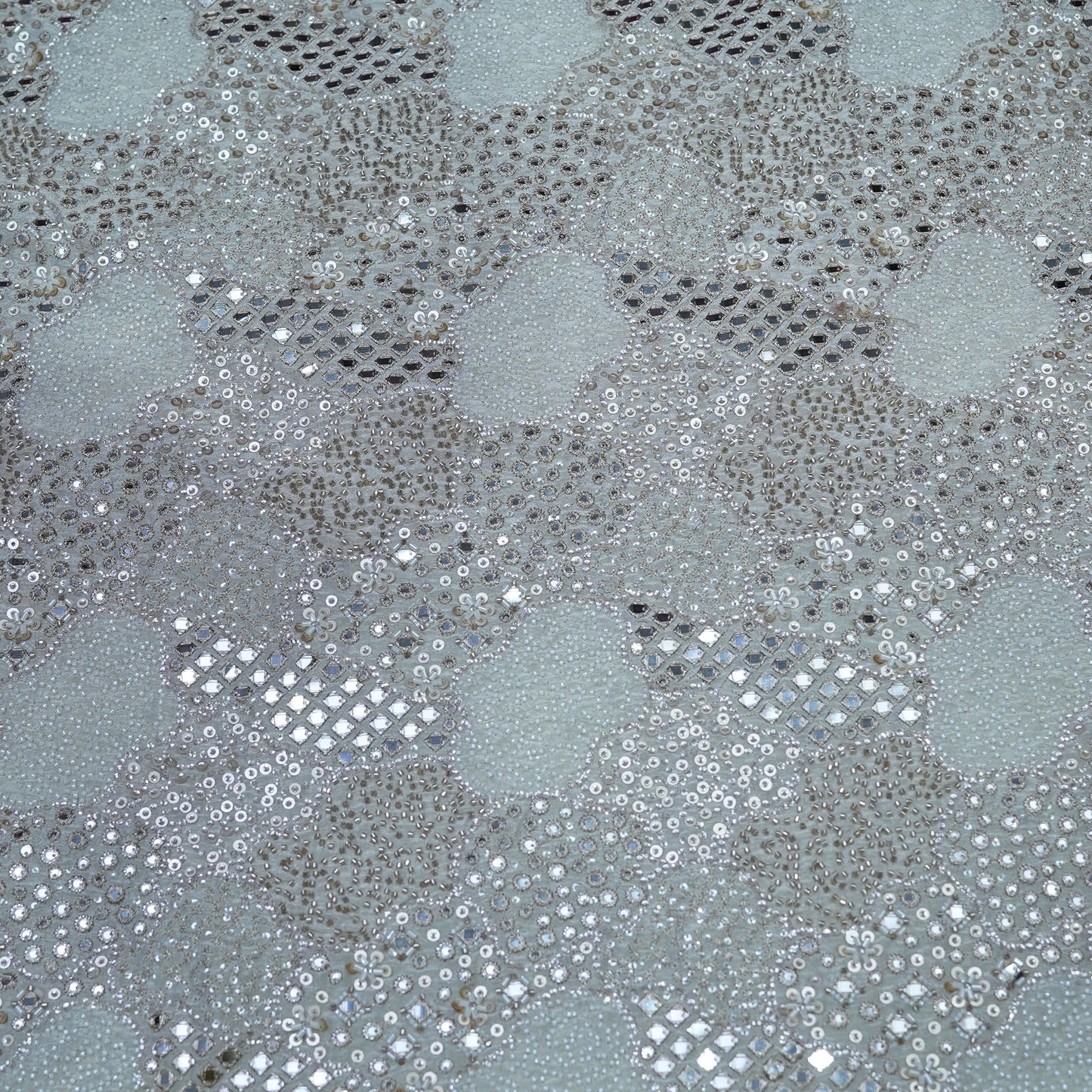 Mirror & Sequin Embroidered Fabric