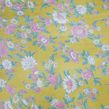Mustard Bloom Floral Print Fabric.