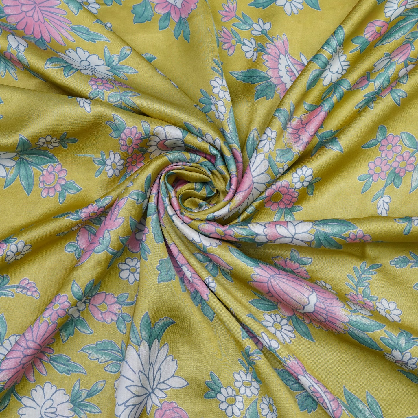 Mustard Bloom Floral Print Fabric.