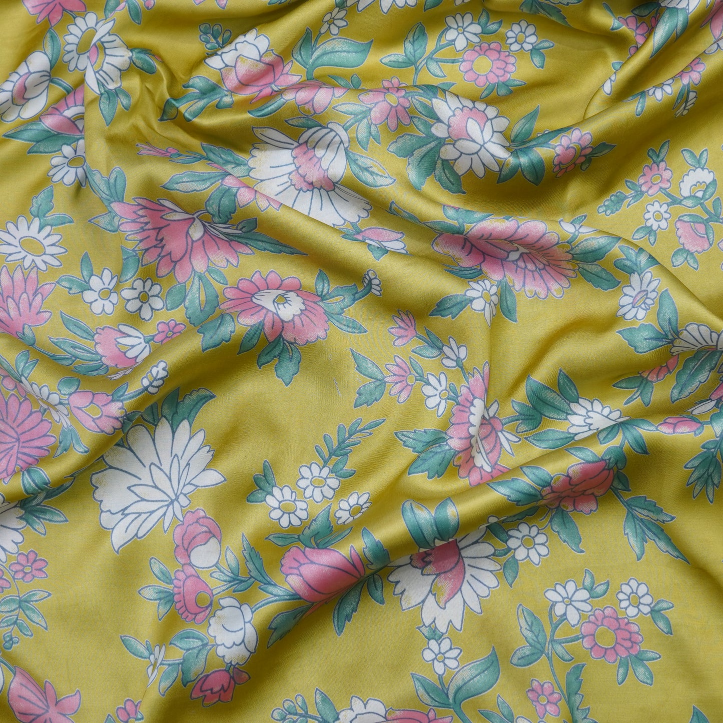 Mustard Bloom Floral Print Fabric.
