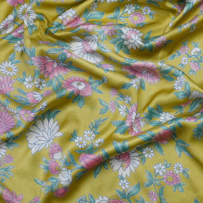 Mustard Bloom Floral Print Fabric.