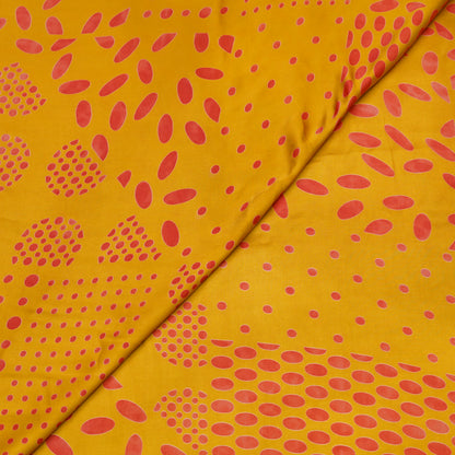 Mustard Abstract Dot Print Fabric.