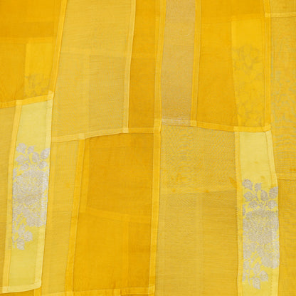 Sunshine Yellow Patchwork Chanderi Fabric.