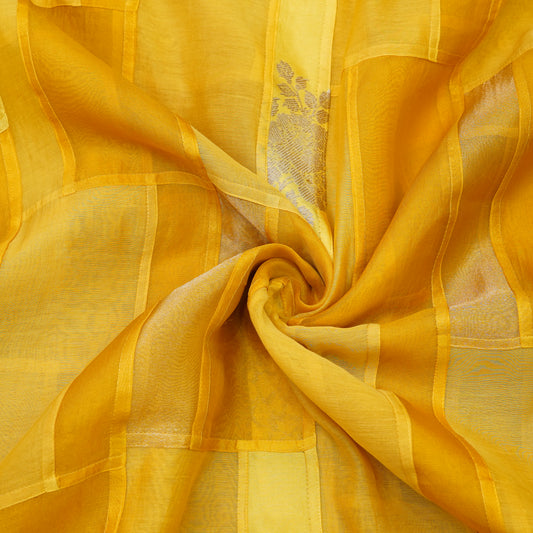 Sunshine Yellow Patchwork Chanderi Fabric.