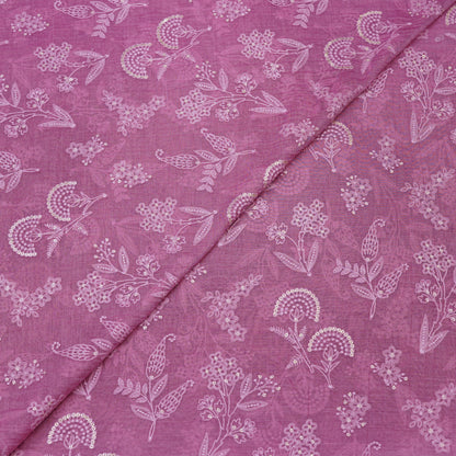 Dusty Mauve Floral Embroidered Fabric.