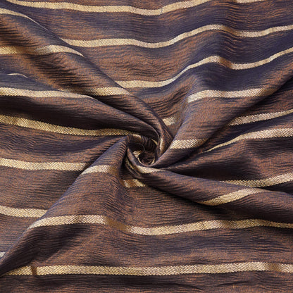 Antique Brown Peacock Embroidered Fabric.
