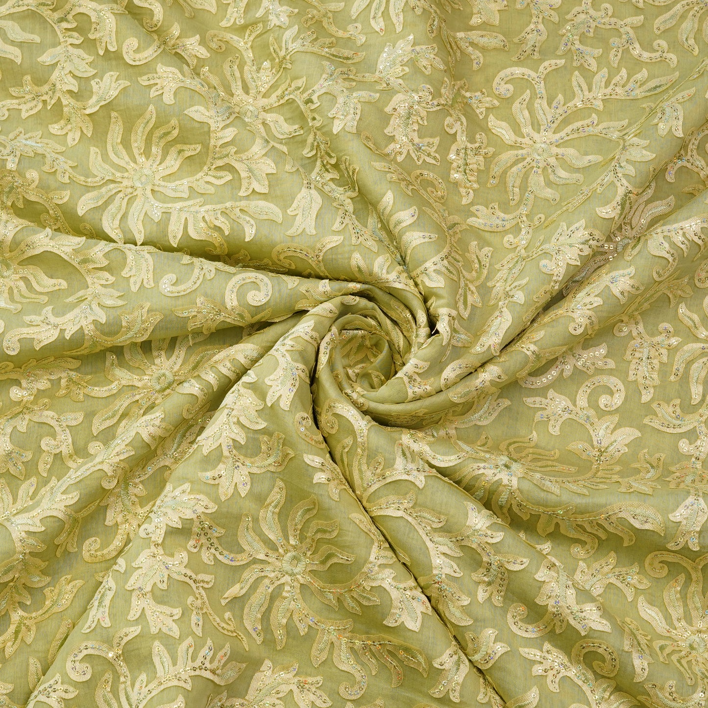 Luxury Floral Sequin Embroidered Fabric