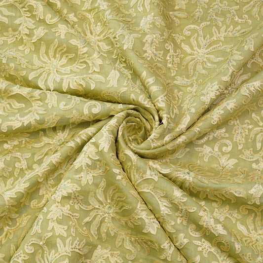 Luxury Floral Sequin Embroidered Fabric