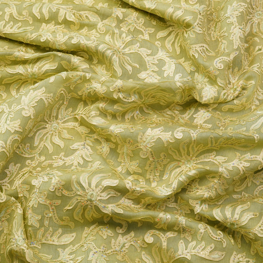 Luxury Floral Sequin Embroidered Fabric