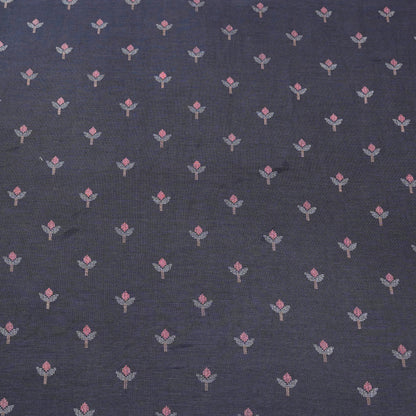 Midnight Bloom Woven Buti Fabric.