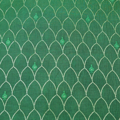 Emerald Green Sequin Embroidered Fabric