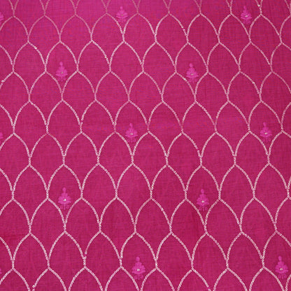 Rani Pink Sequin Embroidered Fabric.