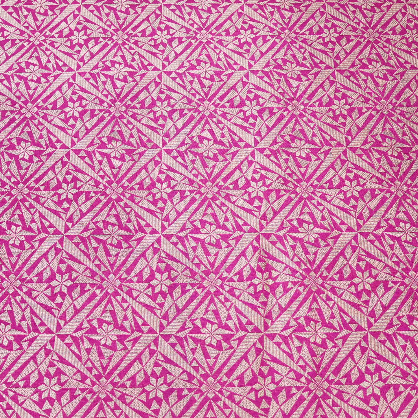 Premium Fuchsia Pink Geometric Woven Fabric.