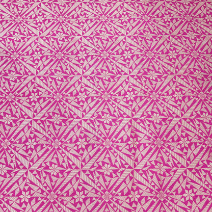Premium Fuchsia Pink Geometric Woven Fabric.