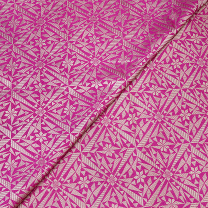 Premium Fuchsia Pink Geometric Woven Fabric.