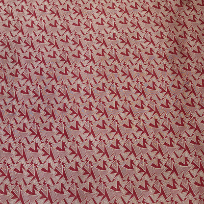 Wine Red Geometric Jacquard Woven Fabric