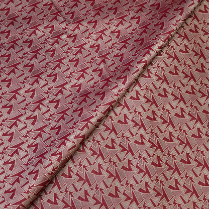 Wine Red Geometric Jacquard Woven Fabric