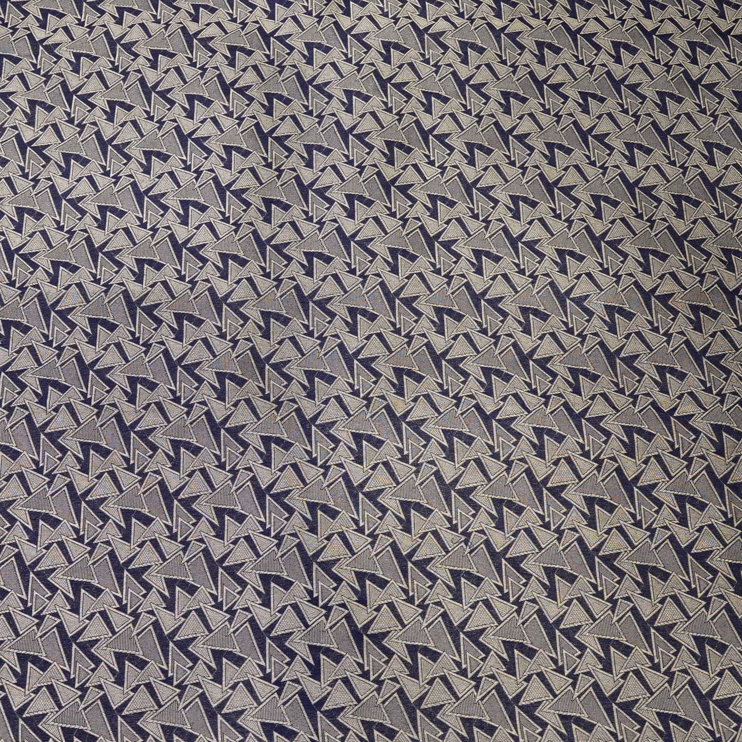 Navy Blue Geometric Jacquard Woven Fabric