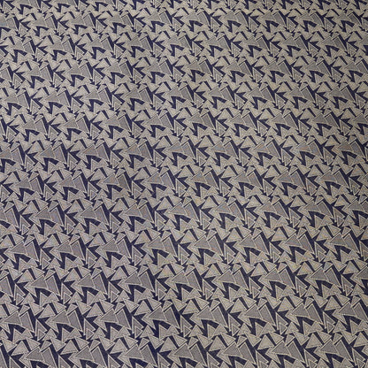 Navy Blue Geometric Jacquard Woven Fabric