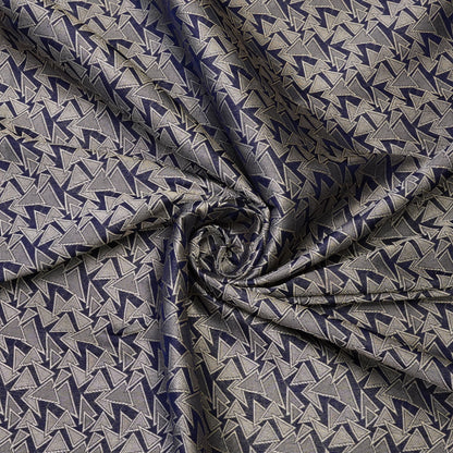 Navy Blue Geometric Jacquard Woven Fabric