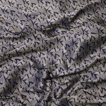 Navy Blue Geometric Jacquard Woven Fabric