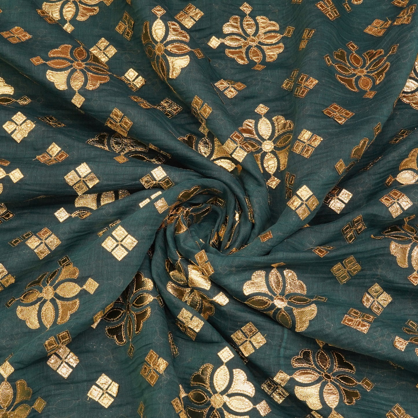 Premium Gold Butti Brocade Fabric.