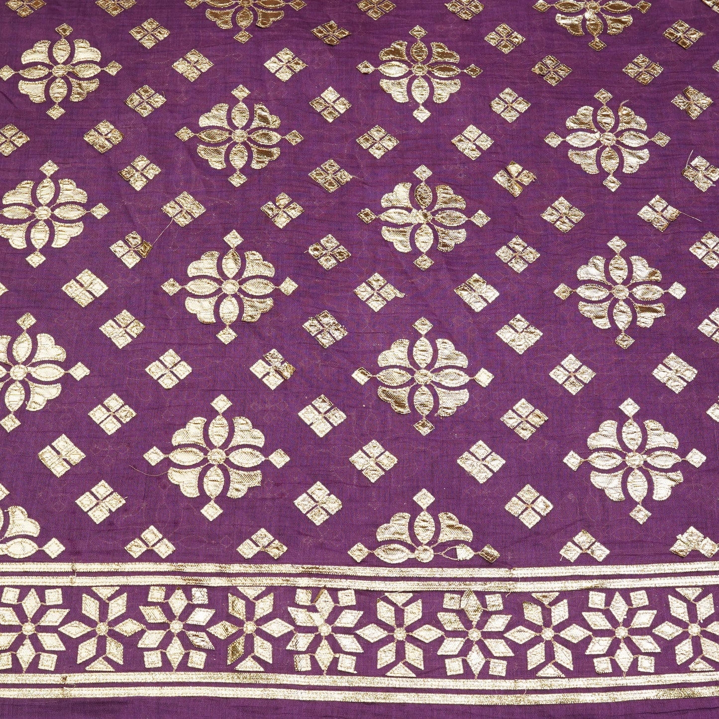 Royal Purple Zari Butti Fabric