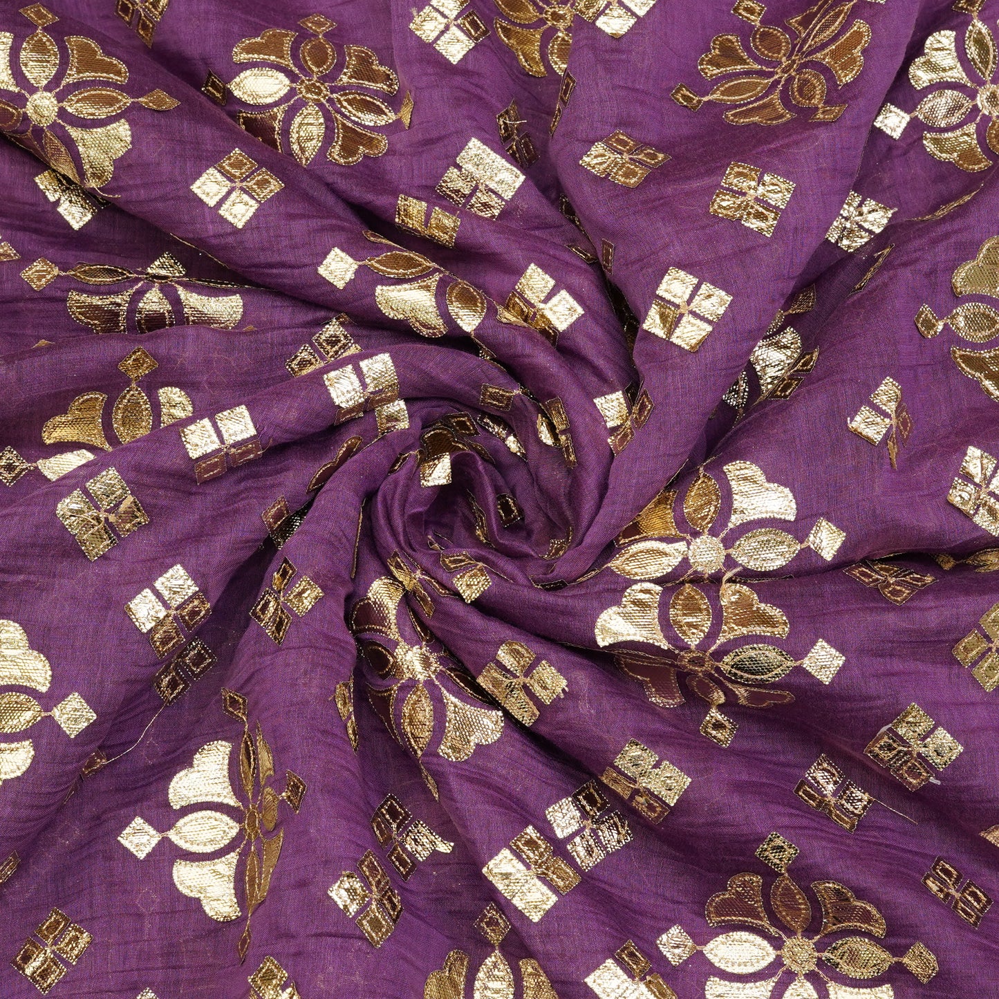Royal Purple Zari Butti Fabric