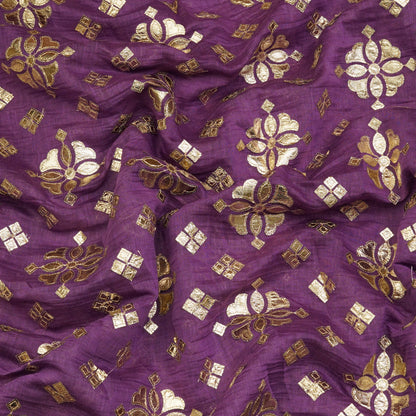 Royal Purple Zari Butti Fabric