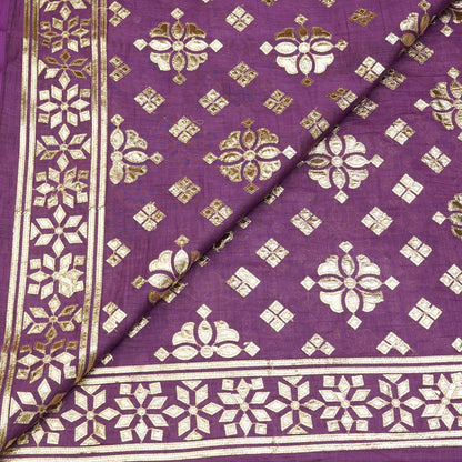 Royal Purple Zari Butti Fabric