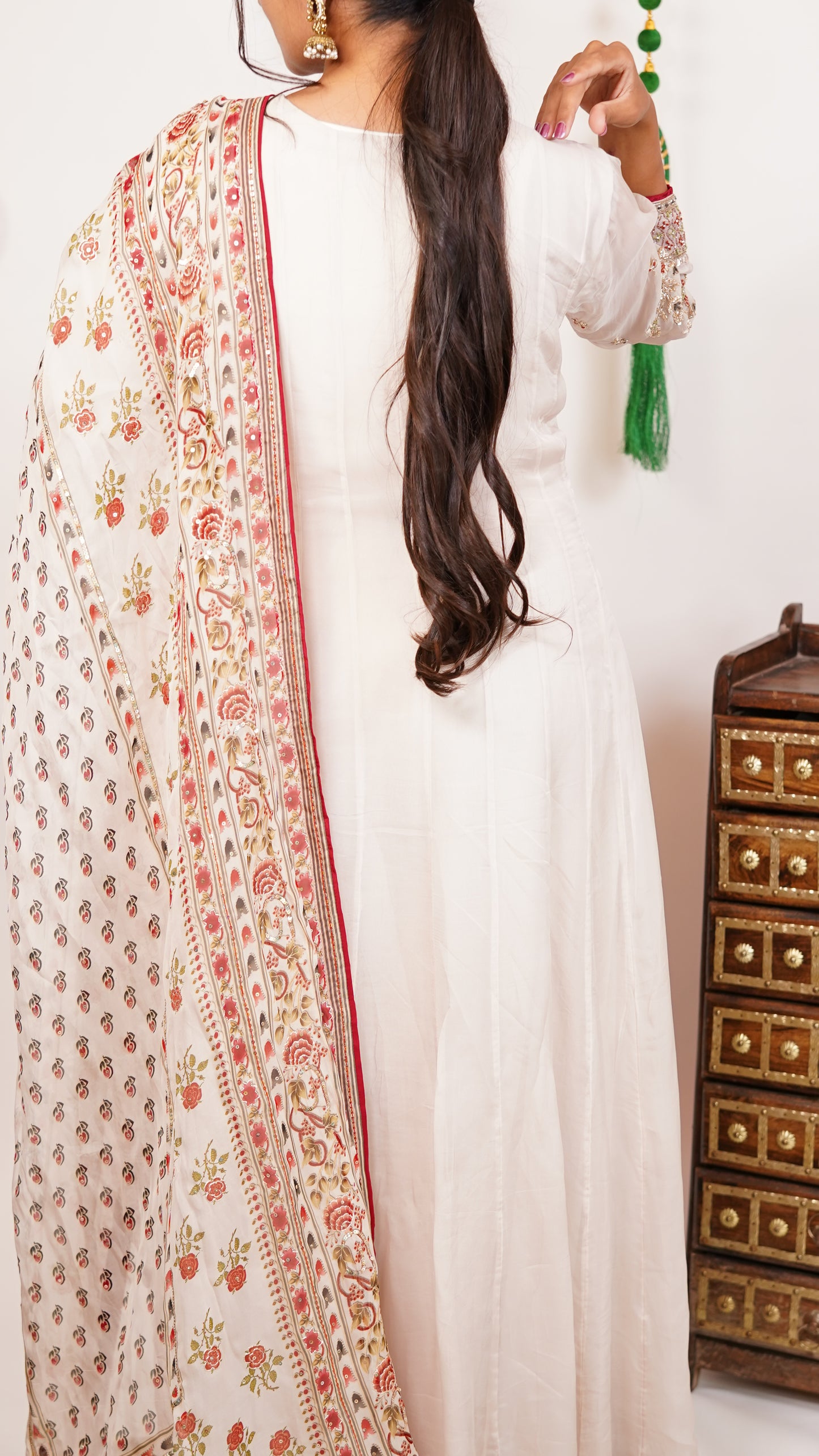 Premium Embroidered Anarkali Suit Set.