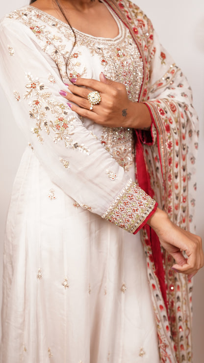 Premium Embroidered Anarkali Suit Set.
