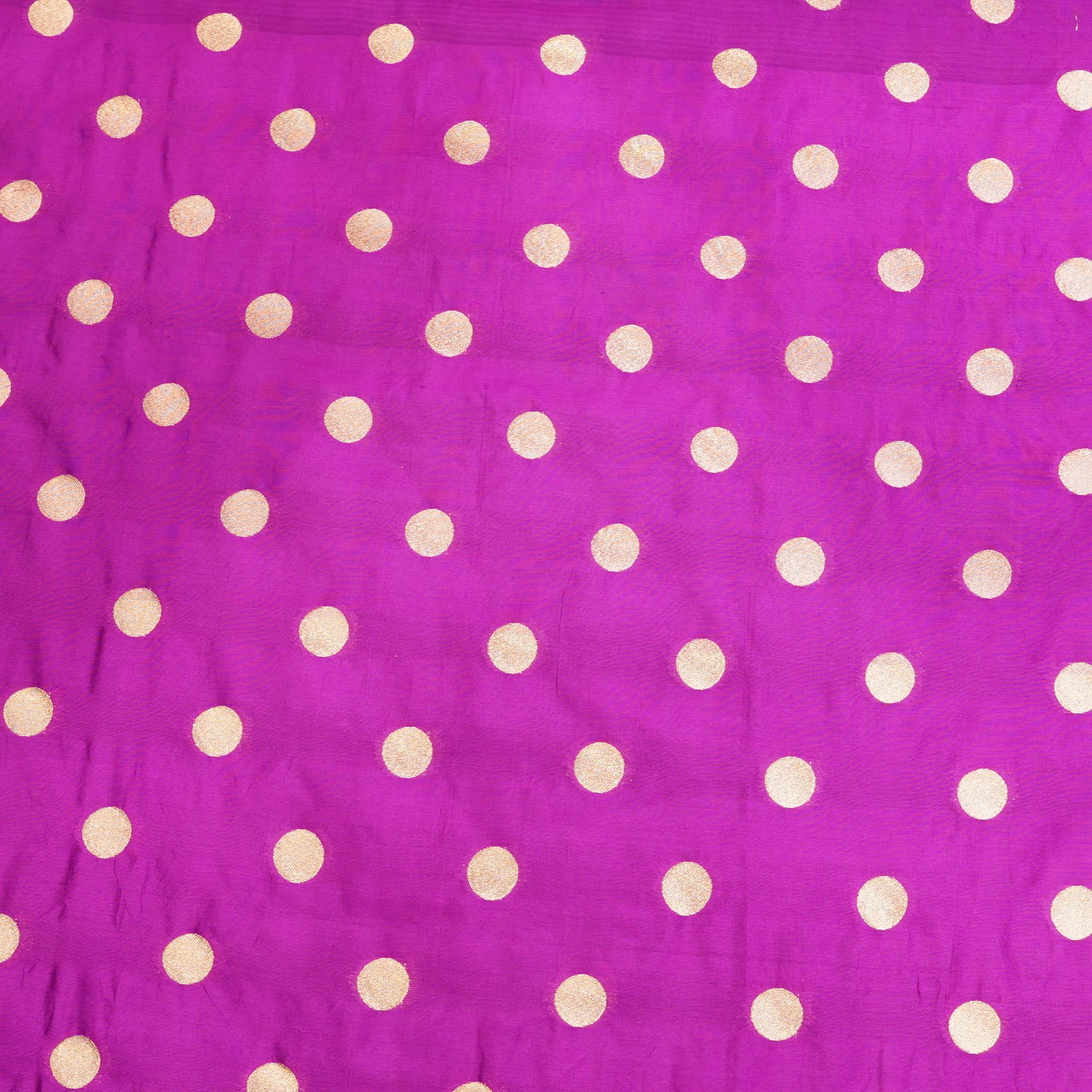 Magenta Golden Polka Dot Fabric