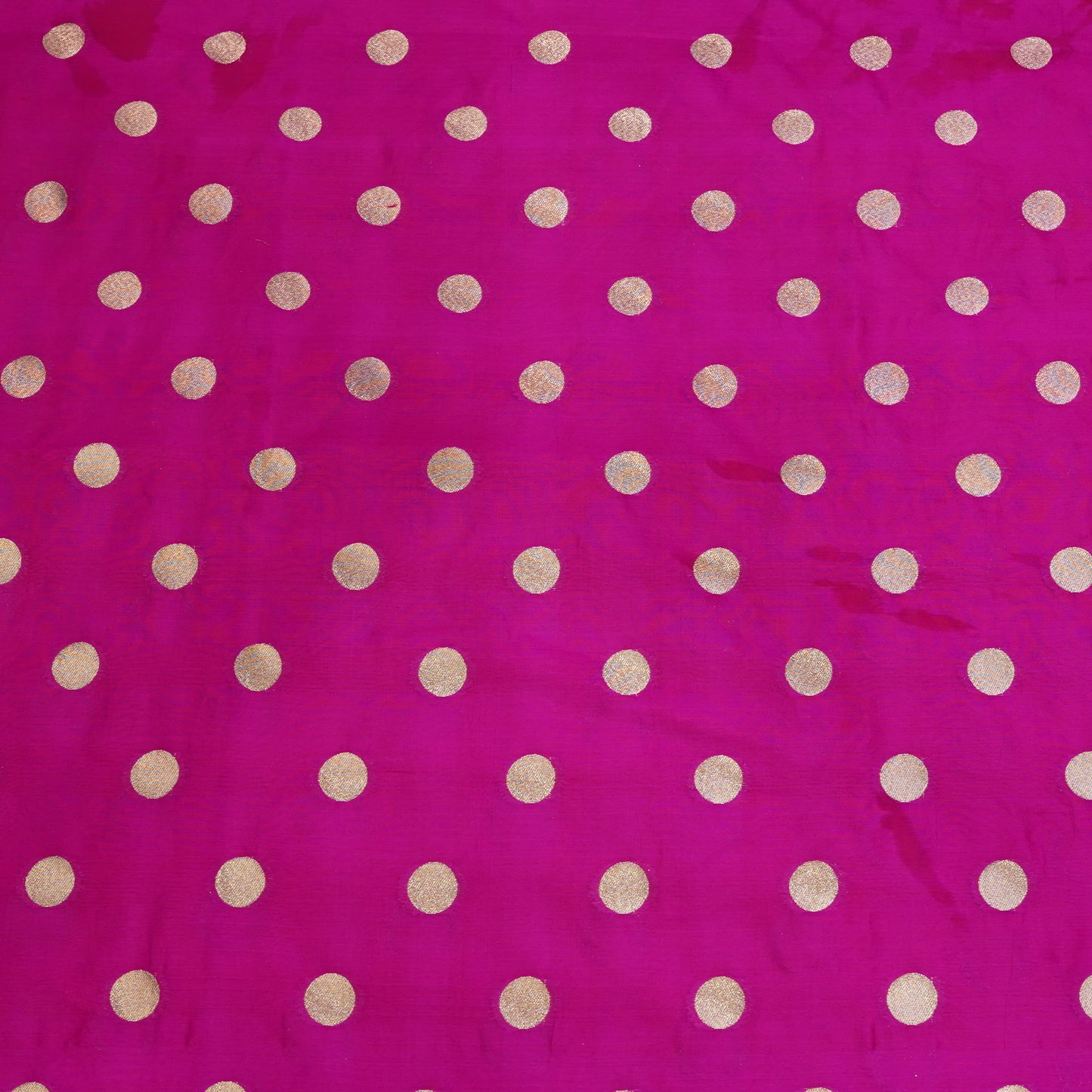 Rani Pink Gold Polka Dot Fabric.