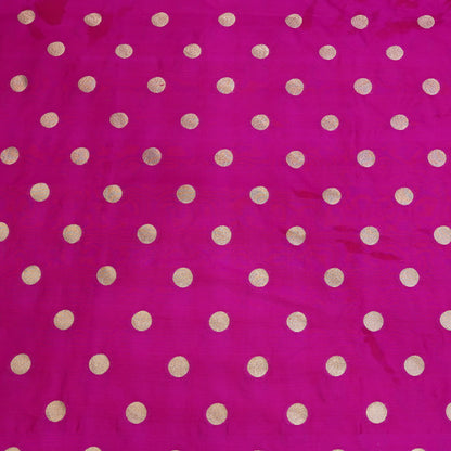 Rani Pink Gold Polka Dot Fabric.