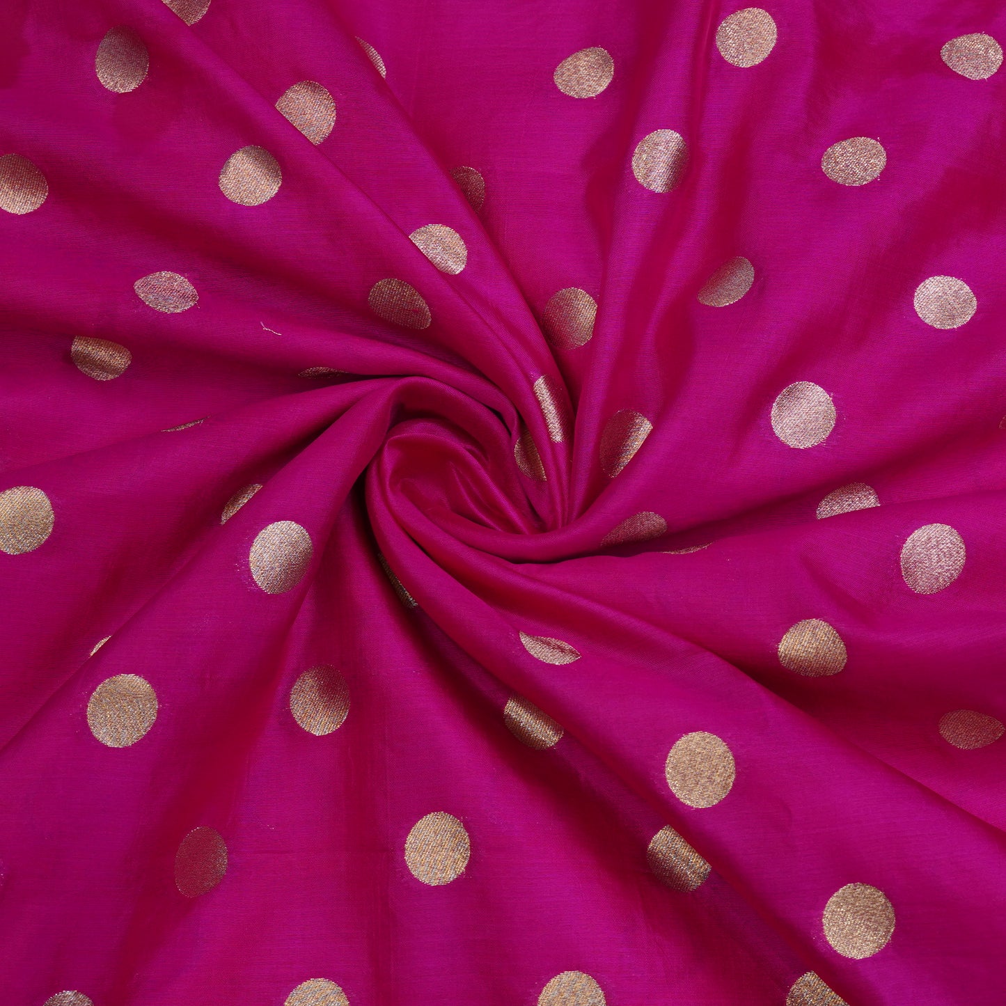 Rani Pink Gold Polka Dot Fabric.