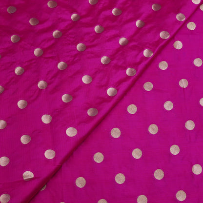 Rani Pink Gold Polka Dot Fabric.