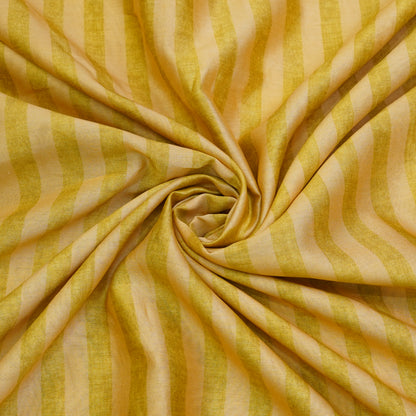 Mustard Yellow & Cream Vertical Stripe Fabric