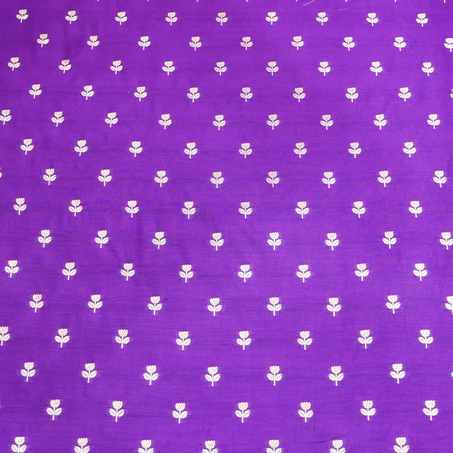 Purple Floral Butti Banarasi Fabric