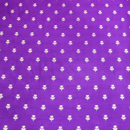 Purple Floral Butti Banarasi Fabric