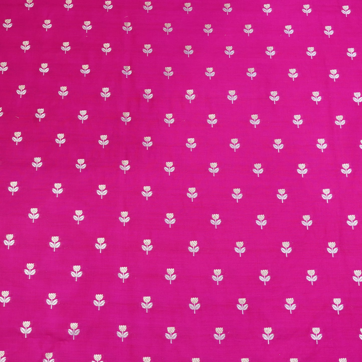 Pink Floral Butti Banarasi Fabric